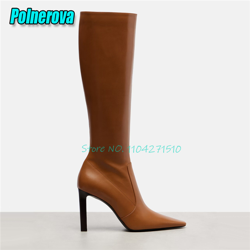 Street Fashion Runway - Sepatu Bot Setinggi Lutut dengan Ritsleting