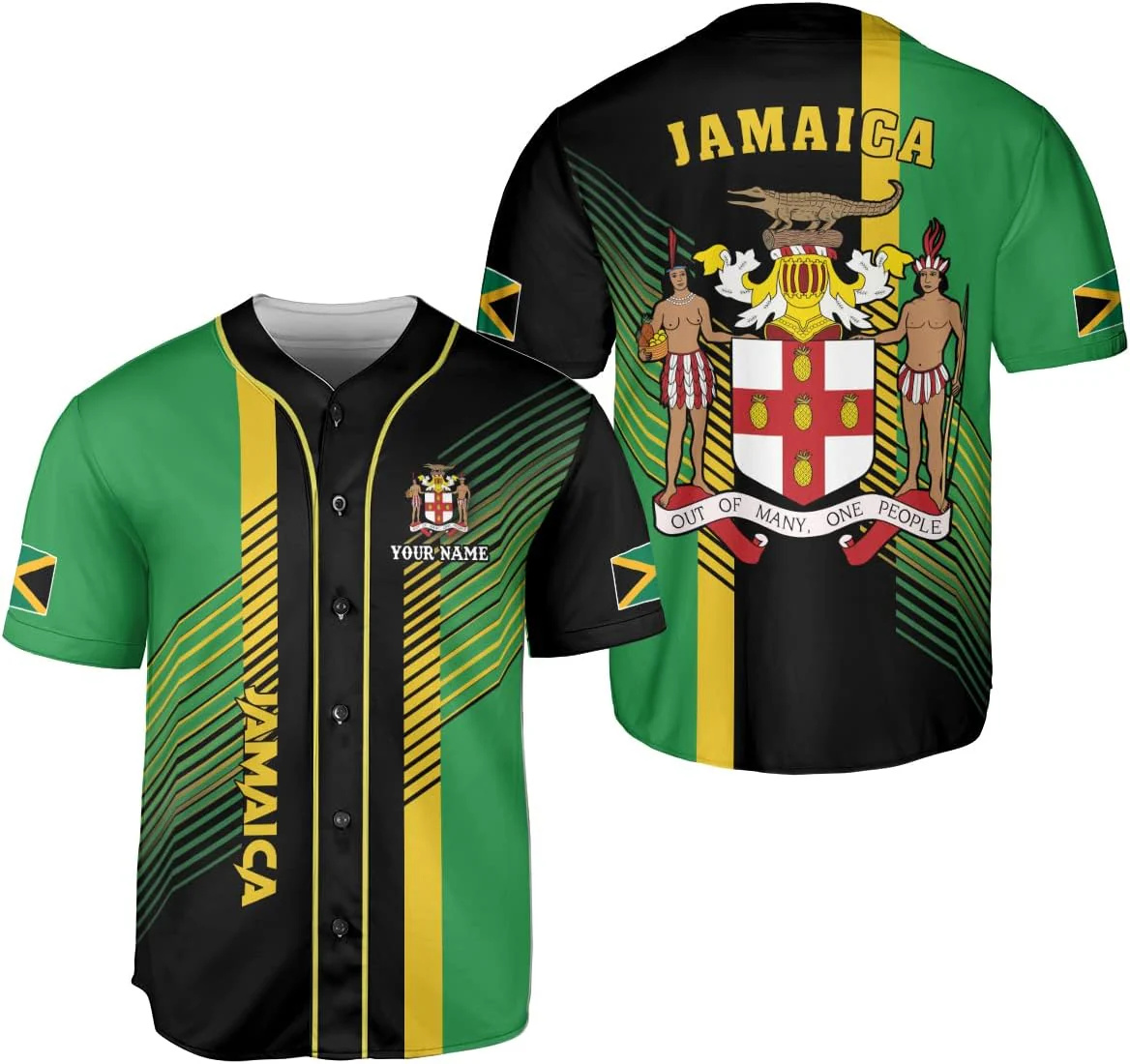 Street Fashion Jersey - Nama Yang Dipersonalisasi Pola Desain Jamaika