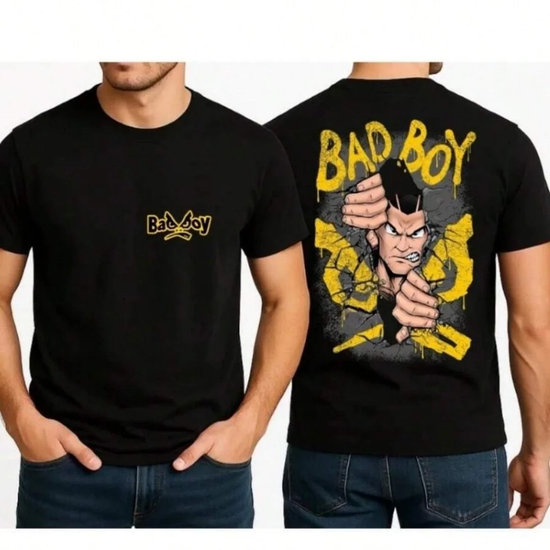 Street Fashion For Boy - Kaos Pria Hitam Fashion BAD BOY