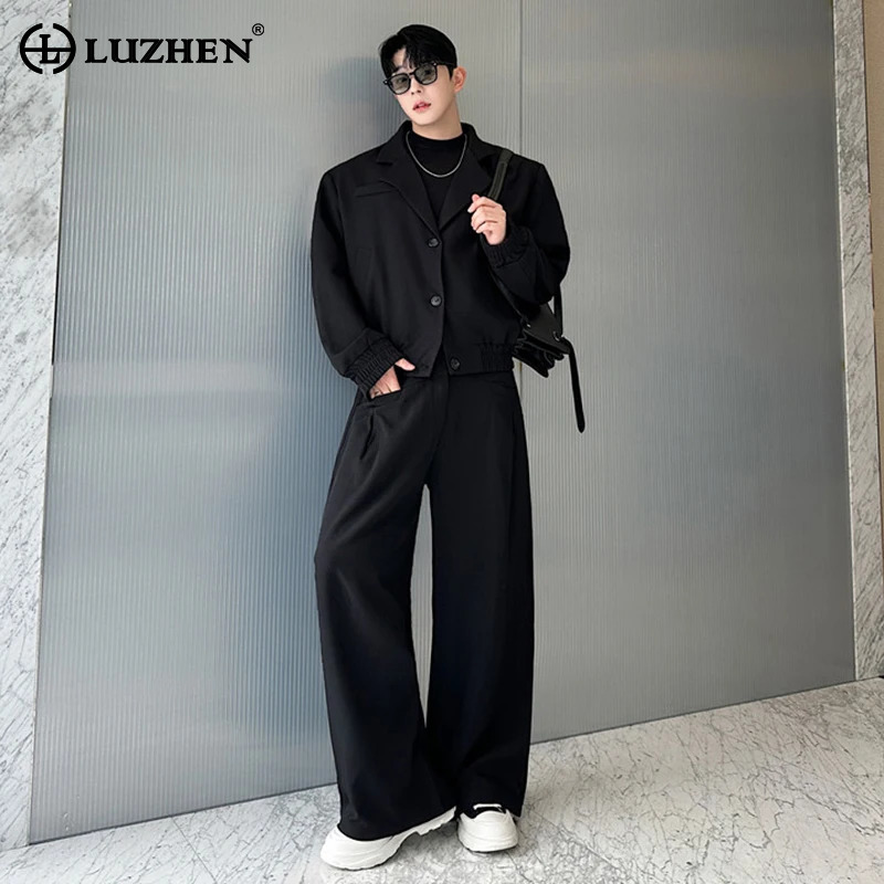 Street Fashion Jacket Men - LUZHEN Blazer Musim Semi Jaket Kasual