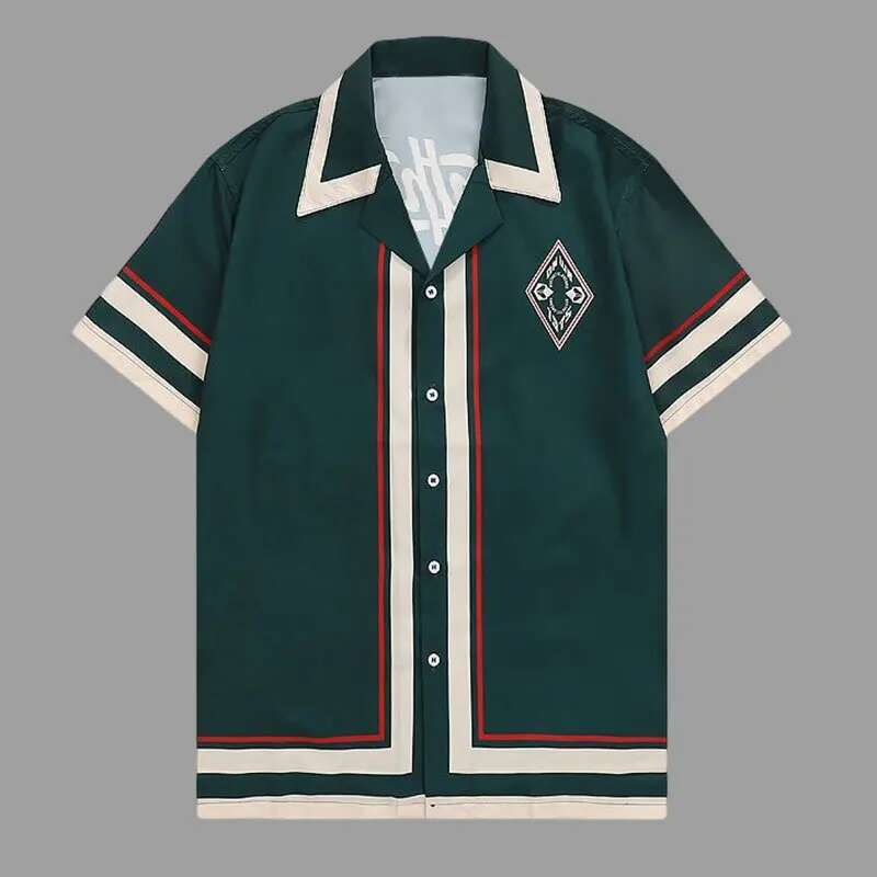 Street Fashion Jacket Men - Kaus Motif Huruf Retro Warna Kontras