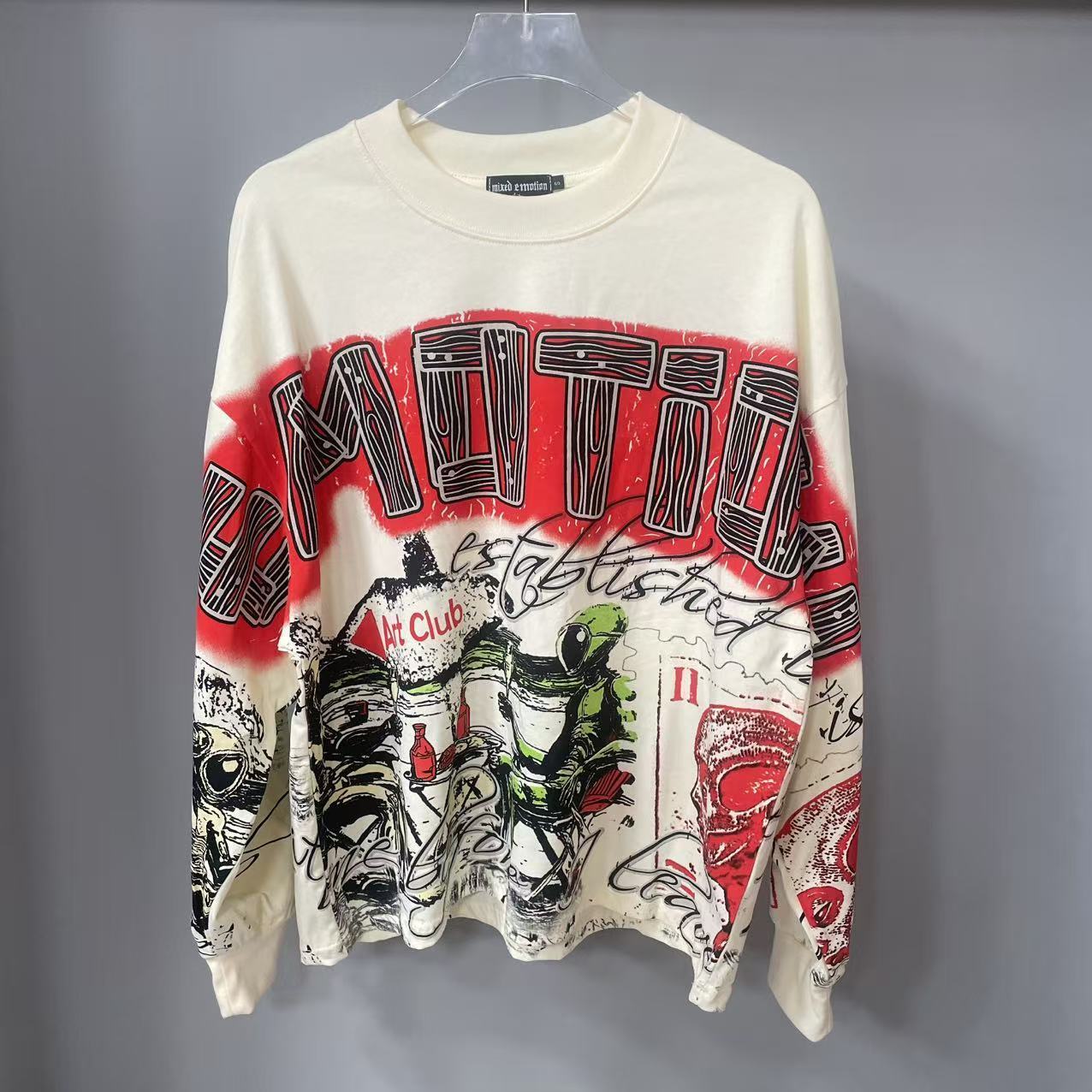 Street Fashion Hoodie - Kaos Lengan Panjang MIXED-EMOTION Desainer Berkualitas