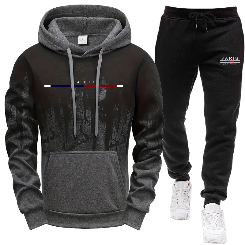 Street Fashion Hoodie - Setelan Pria/Hoodie/Celana Panjang Musim Gugur Musim