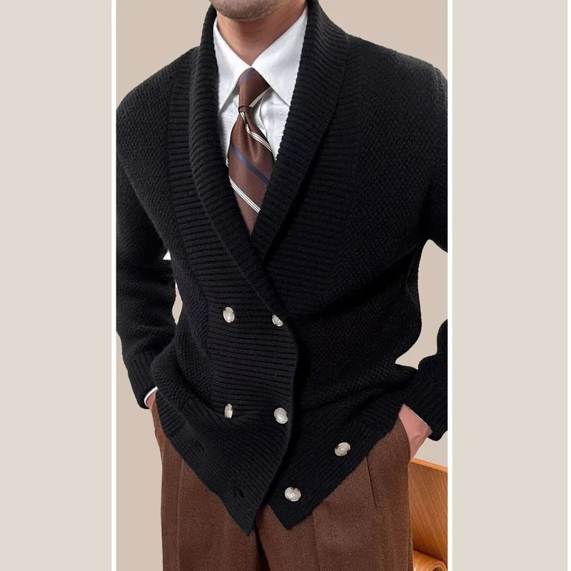 Street Fashion Jacket Men - Kardigan Rajut Longgar Kasual Pria, Sweater