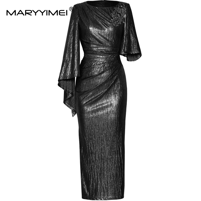 Street Fashion Runway - MARYYIMEI Gaun Maxi Lengan Kupu-kupu Musim