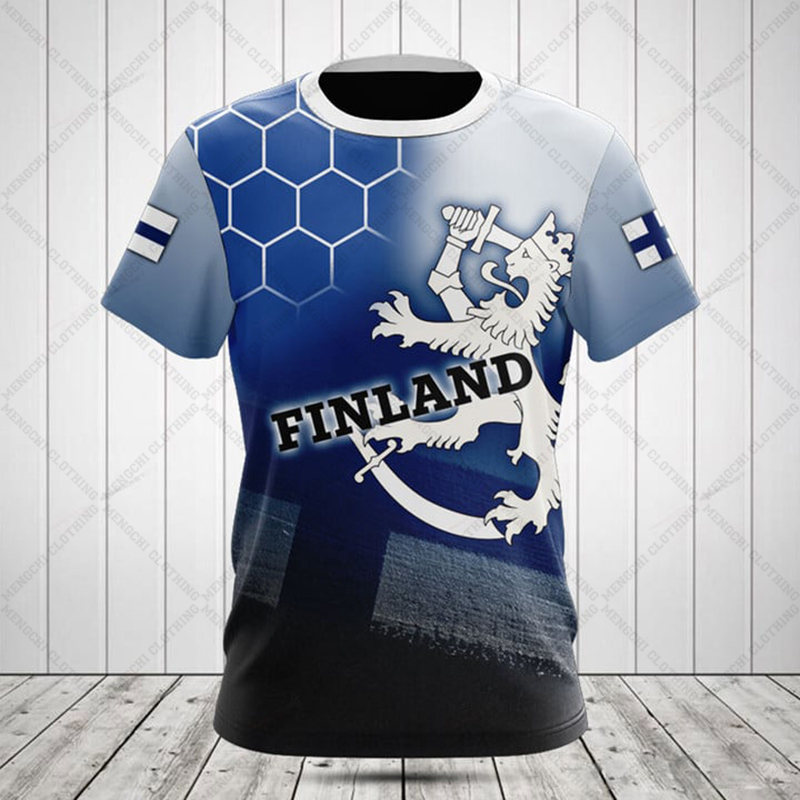 Street Fashion Jersey - Kaos Oblong Grafis Bendera Finlandia Musim