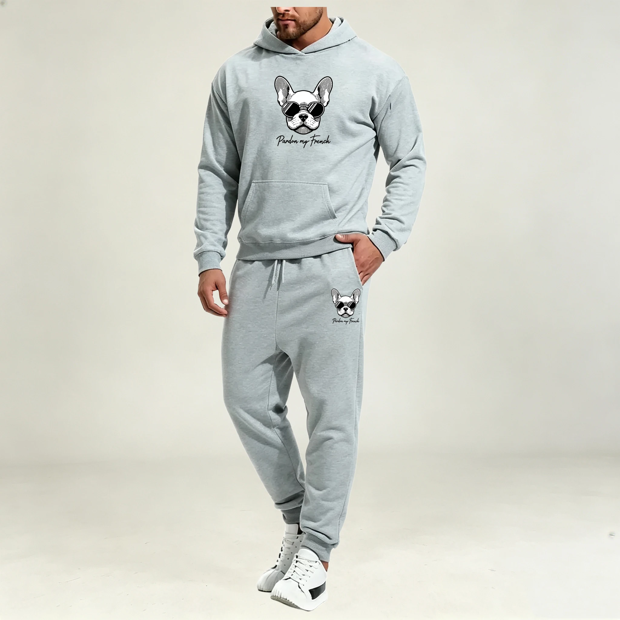 Street Fashion Hoodie - Setelan Pakaian Pria 2Pcs Musim Gugur