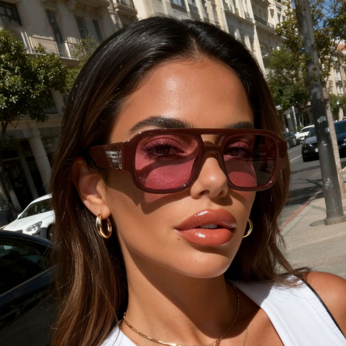 Street Fashion Glasses - Kacamata Aviator Retro Baru Y2K Double