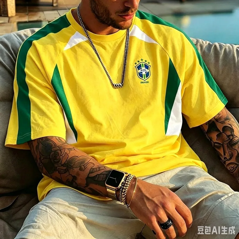 Street Fashion Brazil - Setelan Sepak Bola Retro Brasil No.10