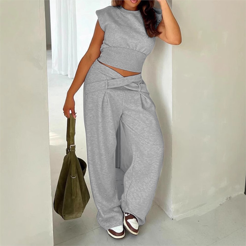 Street Fashion China Girl - Celana kaus warna polos lengan pendek