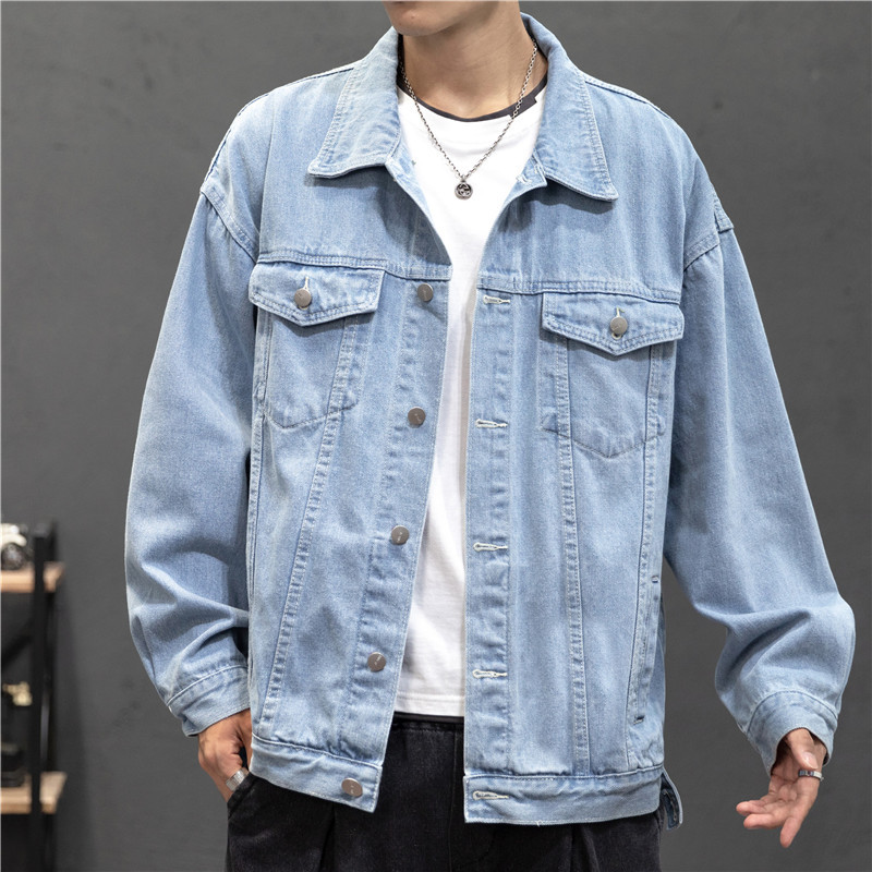 Jaket Denim Baru Mantel Jeans  - Street Fashion Jacket Men ulasan dan harga