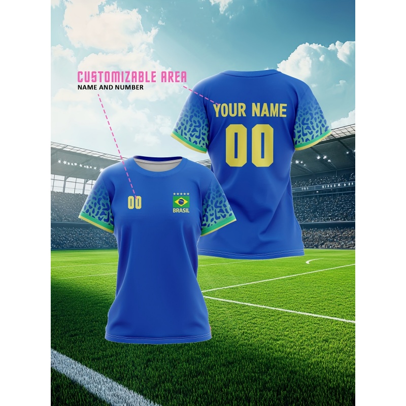 Kaos Olahraga Pria 3D Print Br - Street Fashion Brazil ulasan dan harga