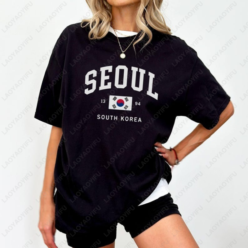 Kaus Uniseks Bendera Korea Sel - Street Fashion Of Seoul ulasan dan harga