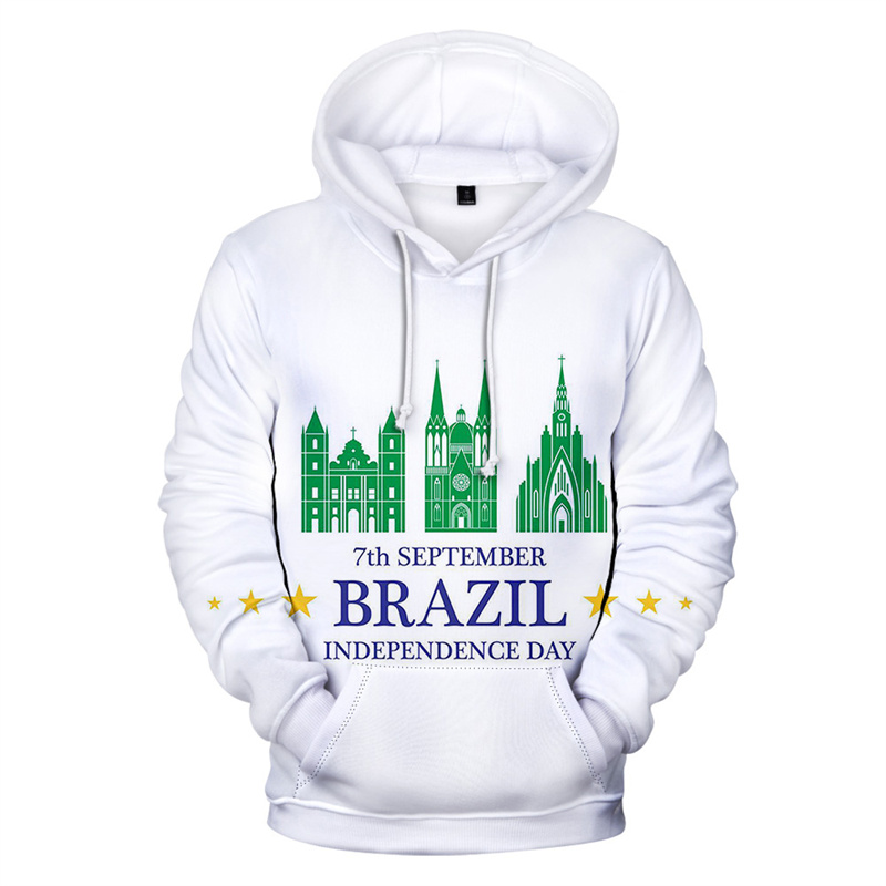 Hoodie motif 3D Hari Kemerdeka - Street Fashion Brazil ulasan dan harga
