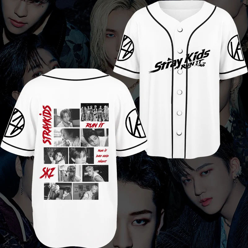 2026 Kpop STRAYKIDS Run It Wor - Street Fashion Jersey ulasan dan harga