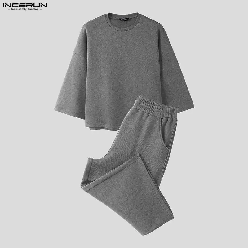 INCERUN Setelan Pria Warna Sol - Street Fashion Hoodie ulasan dan harga
