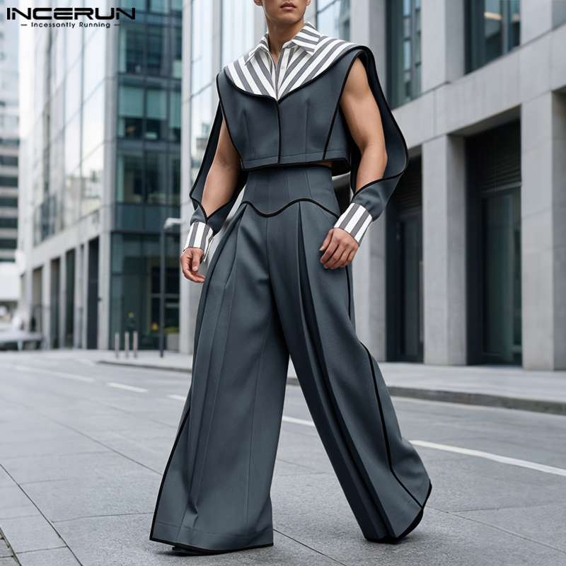INCERUN Setelan Pria Patchwork - Street Fashion Jacket Men ulasan dan harga