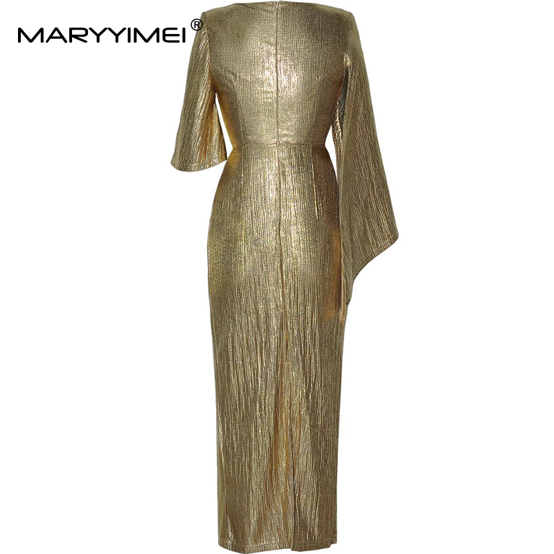 MARYYIMEI Gaun Maxi Lengan Kup - Street Fashion Runway ulasan dan harga
