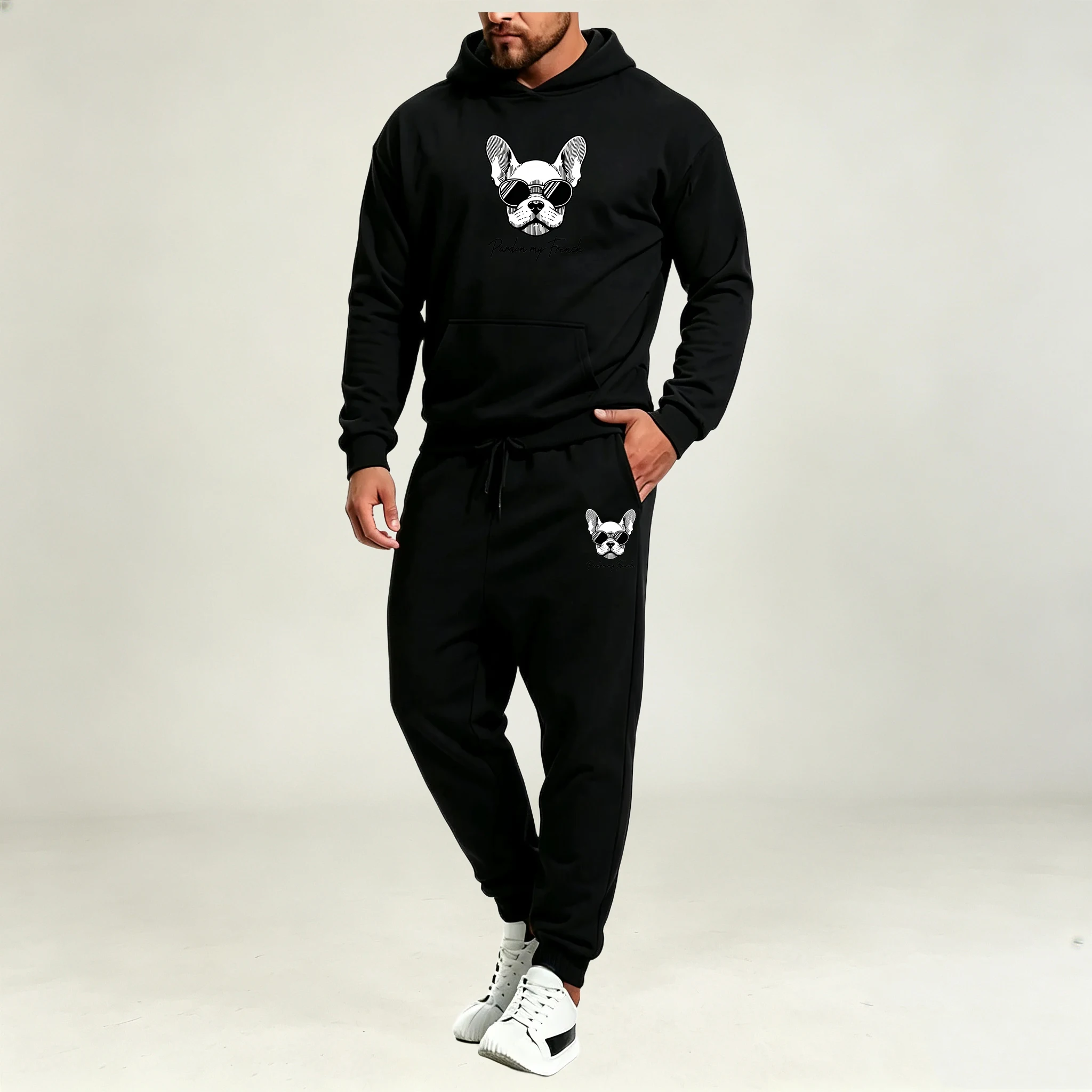 Setelan Pakaian Pria 2Pcs Musi - Street Fashion Hoodie ulasan dan harga