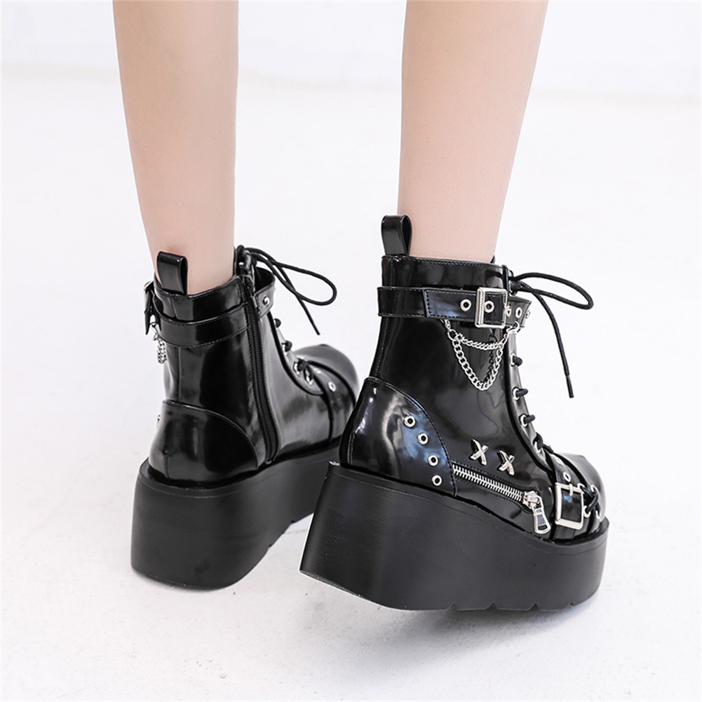 Sepatu Boots Wanita Model Goth - Street Fashion Brand ulasan dan harga