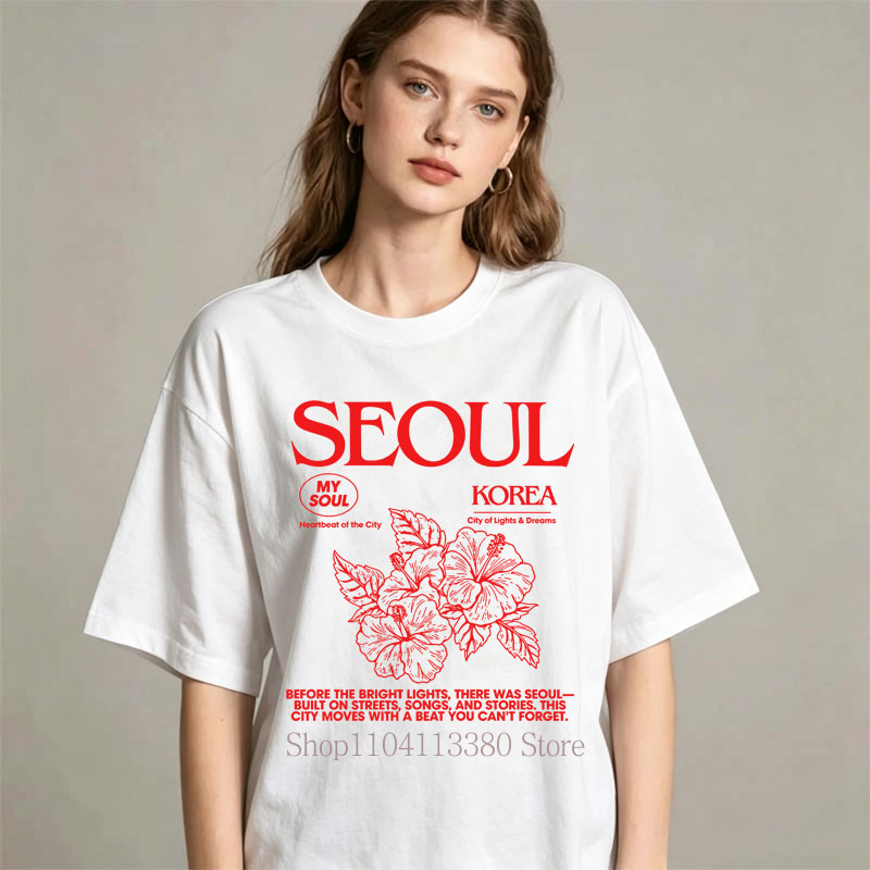Kaus Gambar Hibiscus Seoul Gay - Street Fashion Of Seoul ulasan dan harga