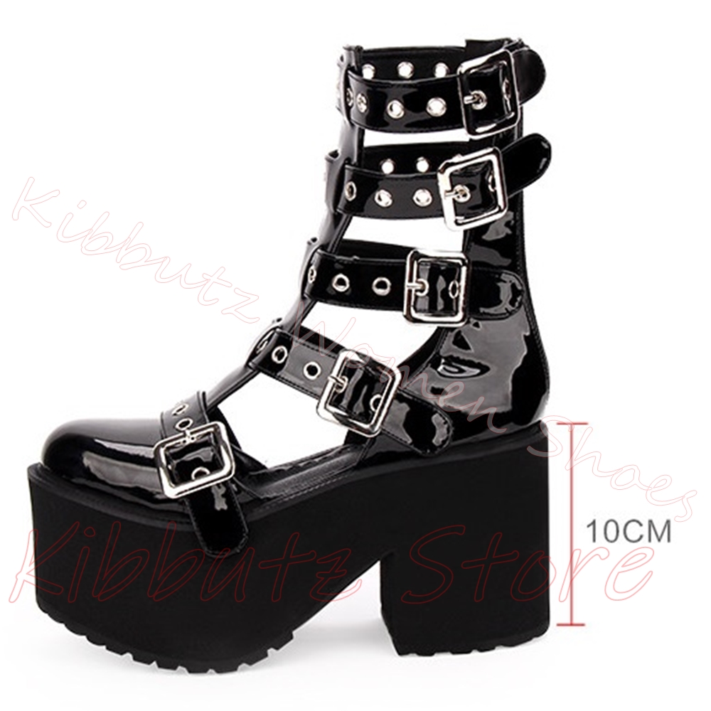 Sandal Platform Multi Buckle C - Street Fashion Y2K ulasan dan harga