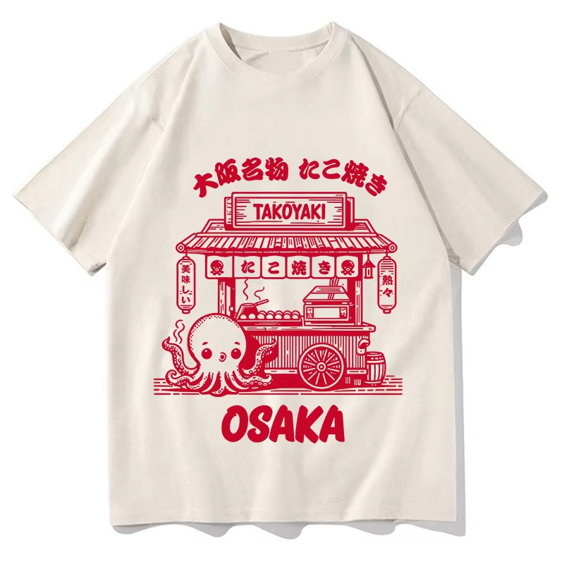Kaos Grafis Unisex Takoyaki Os - Street Fashion Osaka ulasan dan harga